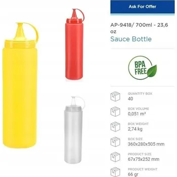 Láhev Láhev na omáčku 700 ml, bez BPA