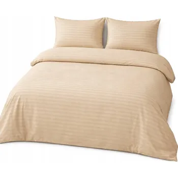 Povlečení Sada povlečení PROUŽKY - béžová. Povlak na peřinu 160x200cm, Povlaky na polštáře 2ks 70x80cm