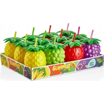 Barevný hrnek s brčkem 800 ml