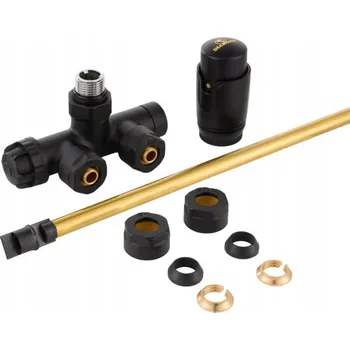 Ventil Termostatický ventil rohový/přímý pro radiátor černý Diamond