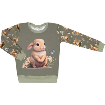 Mikina bez kapuce - Lesní zvířátka - zajíček Velikost: 80