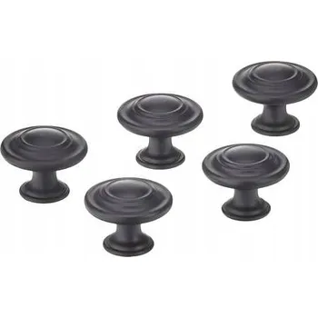 Nábytkové kování 25 x NÁBYTKOVÁ HLAVICE NÁBYTKOVÁ ÚCHYTKA DO SKŘÍNĚ ZÁSUVEK NÁBYTKU ČERNÁ RETRO