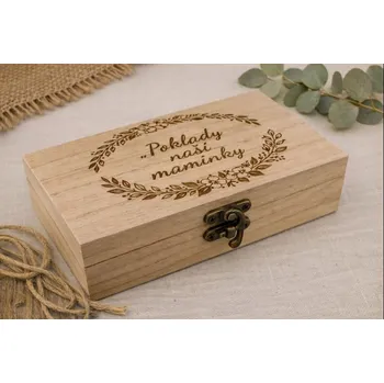 Dárkové dřevěné krabičky - šperkovnice pro maminku Velikost: 12,5x7x5cm
