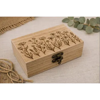 Dárkové dřevěné krabičky - rozkvetlá louka Velikost: 12,5x7x5cm