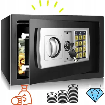 Trezor DIGITÁLNÍ TREZOR NA DOKUMENTY 8.5L 31x20x20CM ČERNÝ, OCHRANA PROTI VLÁMÁNÍ