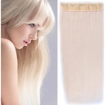 Clip in vlasy - 60 cm dlouhý pás vlasů - odstín - 60 (ledová blond)