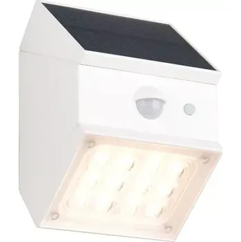 Venkovní osvětlení Trio Leuchten R25119631 TALCA - LED venkovní solární svítidlo s pohybovým čidlem, LED 2,5W, 330lm, 3000+4000+6000K, IP65 (Venkovní svítidlo na zeď s čidlem v bílé barvě s možností změny barvy světla)