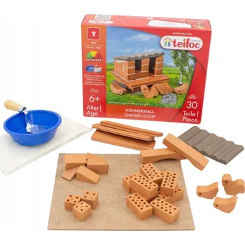 ostatní stavebnice Stavební Stavebnice Teifoc Postavte kurník z cihel 30 dílků