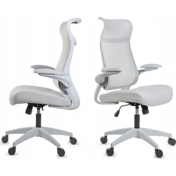 Ergonomická šedá kancelářská židle FHX011 nastavitelné područky BOZP šedá