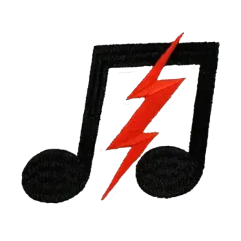 Nášivka Nažehlovací nášivka - rock - nota (6,9 x 5,7 cm)