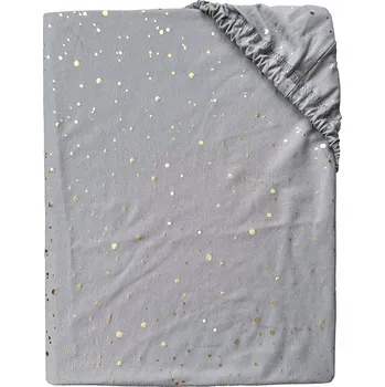 Prostěradlo Prostěradlo Luisine šedé se zlatým potiskem 60 x 120 cm