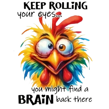 Textilní nažehlovací páska Nažehlovací obrázek - bláznivé kuře s hláškou (16,0 x 22,0 cm)