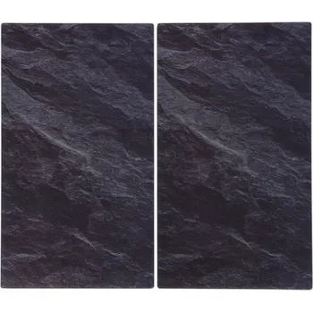 Domácí spotřebič SILVERCREST® Skleněná krycí deska na varnou desku, 2 kusy (břidlice)