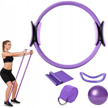 POMŮCKA PRO CVIČENÍ OBRUČ PILATES YOGA KRUH CVIČEBNÍ FIALOVÝ
