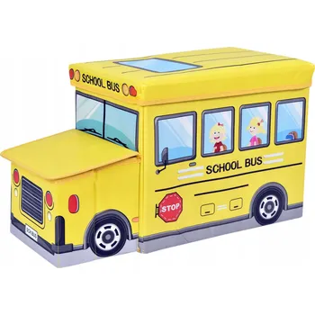 Úložný box KONTEJNER KOŠ NA HRAČKY TABURET ORGANIZÉR AUTO AUTOBUS SEDÁTKO KRABIČKA