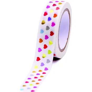 Lepicí páska Dekorační páska GG FT 933238 Coloured hearts 10m x 15mm