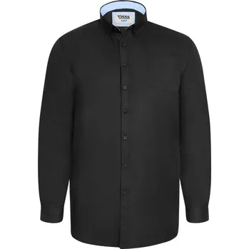 Pánská košile D555 košile pánská RICHARD nadměrná velikost černá 8XL