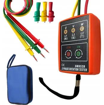 Bezpečnostní kamera TESTER POŘADÍ FÁZÍ S UKAZATELEM NAPĚTÍ 60~600V AC SM852B 3-FÁZOVÝ