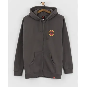 Pánská mikina Spitfire Classic Swirl Overlay ZHD (charcoal solid w/yellow & red prints) M, šedá