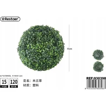 umělá květina Umělá Rostlina Hustá Zelená Koule 15cm Dekorace