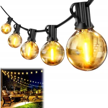Venkovní osvětlení SVĚTELNÝ ŘETĚZ ZAHRADNÍ 18m 30 LED Světýlka Zahradní Venkovní Napájení 230V