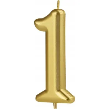 Dortová svíčka Narozeninová svíčka PartyPal číslice 1 zlatá