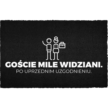 Rohožka KOKOSOVÁ ROHOŽKA ČERNÁ 40X60 HIT NÁPIS HOSTÉ – POUZE PO DOHODĚ.