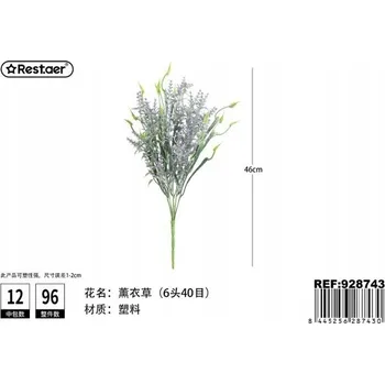 umělá květina Rest.aer - Kytice 6 stonků levandule, 46 cm