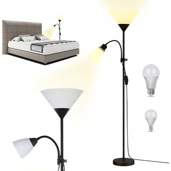 Stojací lampa STOJACÍ LAMPA ŽELEZO MATNÉ 2x LED ŽÁROVKA 3000K 350° OTOČNÁ 90° NAKLÁPĚCÍ