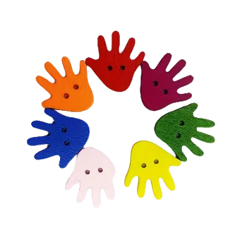 Knoflík Knoflík dřevěný - dlaň (2,1 x 2,1 cm), Barva: Modrá