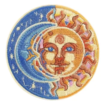 Nažehlovací nášivka - den a noc (9,0 x 9,0 cm)