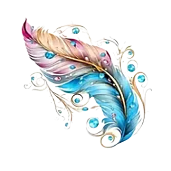 Nažehlovací obrázek - barevné peří II (8,9 x 9,0 cm)