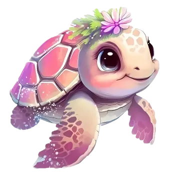 Samolepící dekorace Vinylová samolepka růžová želvička