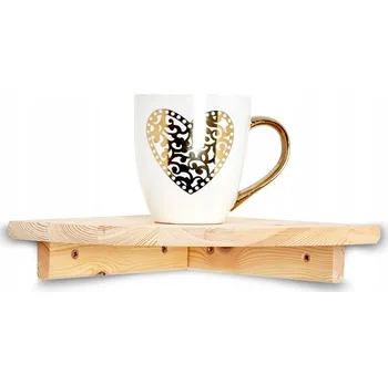 police Dřevěná rohová police 22x22 cm