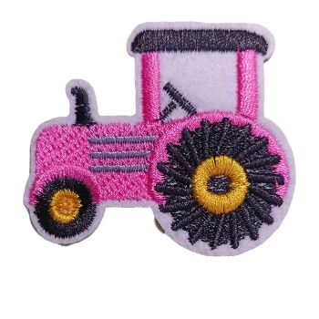 Nášivka nažehlovací traktor růžový