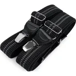 Šle pánské s texturou, hipster styl, PRUHY ČERNÉ, délka 120cm, šíře 4cm, tvar Y, černá, 650366/04