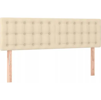 Čelo postele nastavitelné krémové 144 x 5 x 78/88 cm, látka, modřínové dřevo