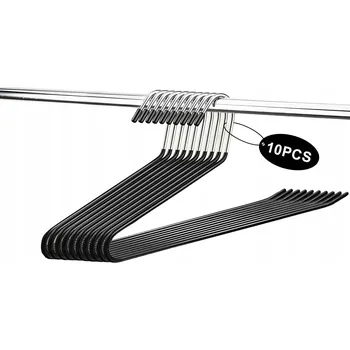 Věšák VĚŠÁK NA KALHOTY, SADA 10 KOVOVÝCH VĚŠÁKŮ, NA DŽÍNY, KALHOTY