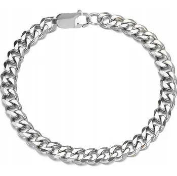 Náramek STŘÍBRNÝ NÁRAMEK PANCÉŘOVÝ ŘETÍZEK OCEL CHIRURGICKÁ 316L 6 MM 23 CM