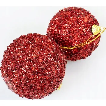 Vánoční dekorace Lesklé Vánoční Baňky (2 ks ) - červené