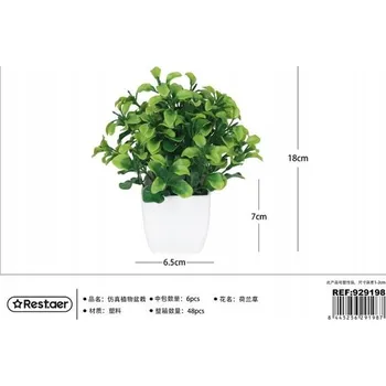 umělá květina Rest.aer - Dekorativní umělá rostlina v květináči (holandská tráva)