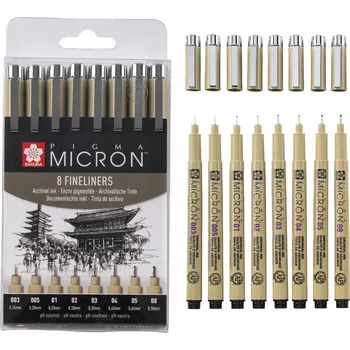 Sada tenkých linerů Pigma Micron - Sakura - 8 ks