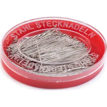 Celokovové špendlíky bez hlavičky 030071, stříbrné, 0,6x34mm, 320 kusů