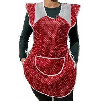 Kuchyňská zástěra STYLOVÁ ZÁSTĚRA ČERVENÁ DÁMSKÁ NA ZAVAZOVÁNÍ M-023 46