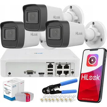 Bezpečnostní kamera IP Monitorovací Set 3 kamery 4MPx IPC-B141H-C Venkovní HiLook Hikvision