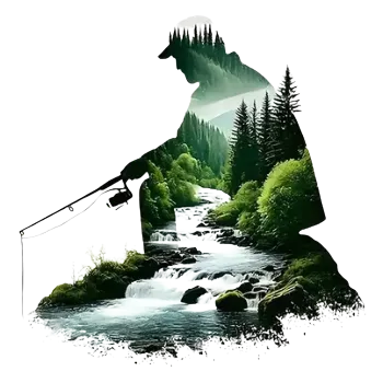 Textilní nažehlovací páska Nažehlovací obrázek - silueta rybáře III (21,7 x 22,0 cm)