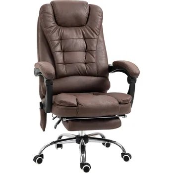 Kancelářská židle Vinsetto s masážní funkcí, ergonomická kancelářská židle s funkcí polohování a vyhřívání, výškově nastavitelná počítačová židle s podnožkou| Aosom