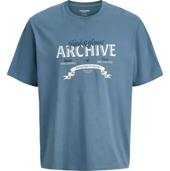 Pánské tričko Pánské tričko ve velké velikosti s potiskem Jack & Jones 12294516 modré (5XL)