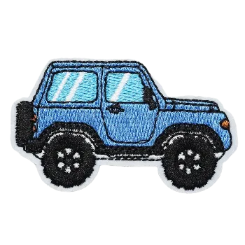 Nášivka Nažehlovací nášivka - modré auto (6,8 x 4,1 cm)