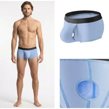 Boxerky Pánské bambusové boxerky Manview modré Velikost: XL PushUp; Bambusové